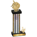 Accented Single Silver Glacier Third Place Baseball Trophy