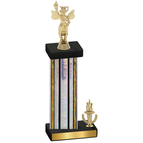 Accented Single Silver Glacier Victory Academics Trophy
