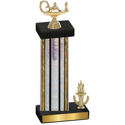 Accented Single Silver Glacier Victory Academics Trophy