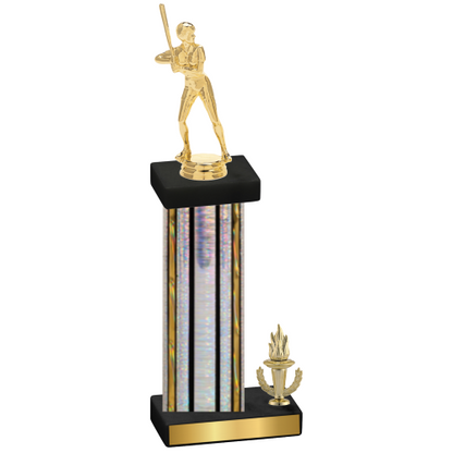 Accented Single Silver Glacier Victory Softball Trophy