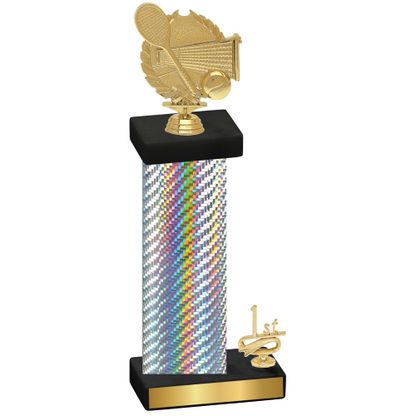 Accented Single Silver Carbon Fiber First Place Tennis Trophy