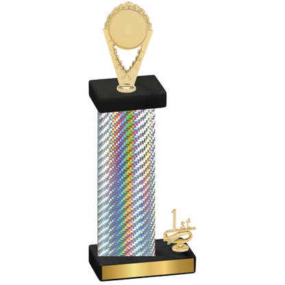 Accented Single Silver Carbon Fiber First Place Insert Trophy