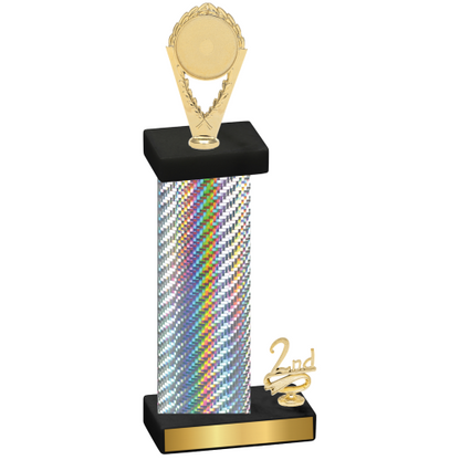 Accented Single Silver Carbon Fiber Second Place Insert Trophy