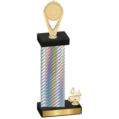 Accented Single Silver Carbon Fiber Fourth Place Insert Trophy