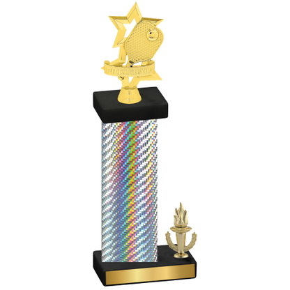 Accented Single Silver Carbon Fiber Victory Pickleball Trophy