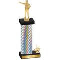 Accented Single Silver Carbon Fiber First Place Shooter Trophy