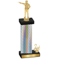 Accented Single Silver Carbon Fiber Second Place Shooter Trophy