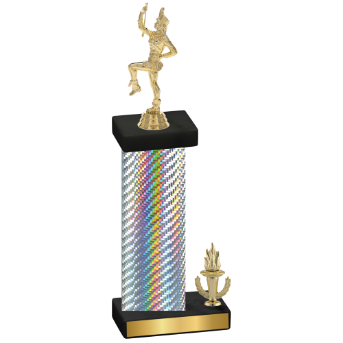 Accented Single Silver Carbon Fiber Victory Majorette Trophy