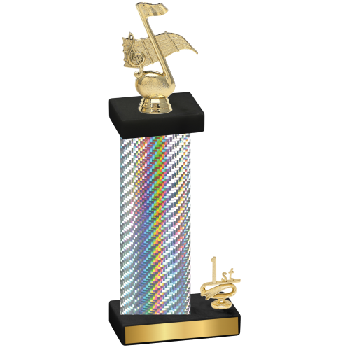 Accented Single Silver Carbon Fiber First Place Music Trophy