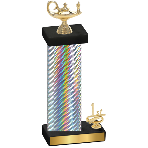 Accented Single Silver Carbon Fiber First Place Academics Trophy