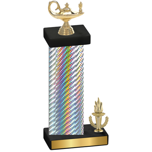 Accented Single Silver Carbon Fiber Victory Academics Trophy