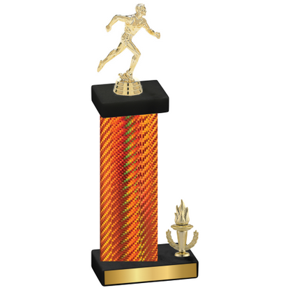 Accented Single Orange Carbon Fiber Victory Running Trophy