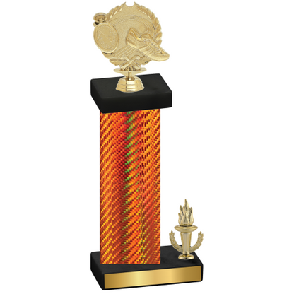 Accented Single Orange Carbon Fiber Victory Running Trophy