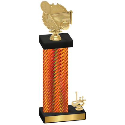 Accented Single Orange Carbon Fiber First Place Tennis Trophy