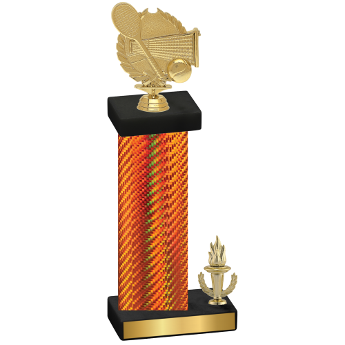 Accented Single Orange Carbon Fiber Victory Tennis Trophy