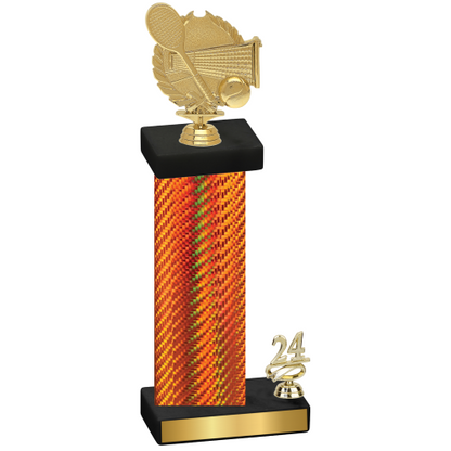 Accented Single Orange Carbon Fiber Year Tennis Trophy