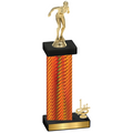 Accented Single Orange Carbon Fiber First Place Tennis Trophy