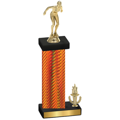 Accented Single Orange Carbon Fiber Victory Tennis Trophy