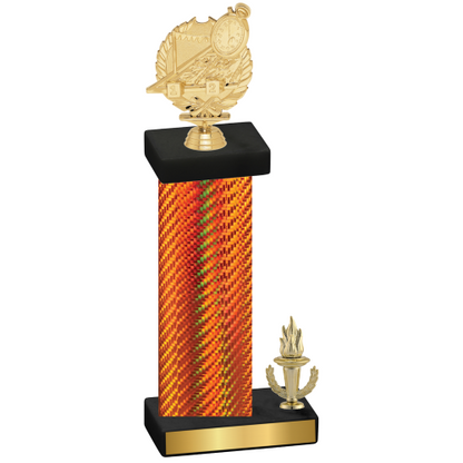 Accented Single Orange Carbon Fiber Victory Swimming Trophy