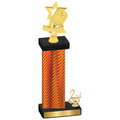 Accented Single Orange Carbon Fiber Second Place Pickleball Trophy
