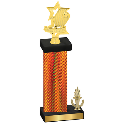 Accented Single Orange Carbon Fiber Victory Pickleball Trophy