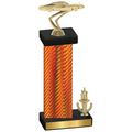 Accented Single Orange Carbon Fiber Victory Cars Trophy