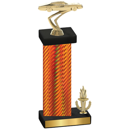 Accented Single Orange Carbon Fiber Victory Cars Trophy