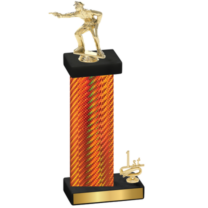 Accented Single Orange Carbon Fiber First Place Shooter Trophy