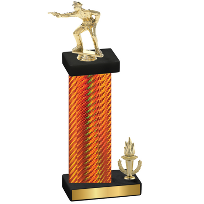 Accented Single Orange Carbon Fiber Victory Shooter Trophy