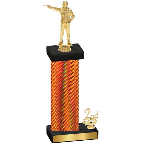 Accented Single Orange Carbon Fiber Second Place Shooter Trophy