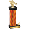 Accented Single Orange Carbon Fiber First Place Fishing Trophy