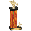 Accented Single Orange Carbon Fiber Fourth Place Fishing Trophy