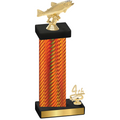 Accented Single Orange Carbon Fiber Fourth Place Fishing Trophy