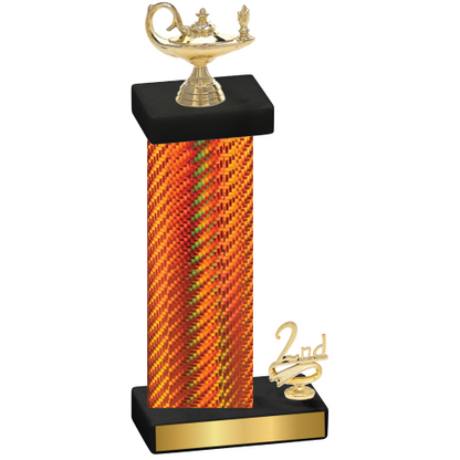 Accented Single Orange Carbon Fiber Second Place Academics Trophy