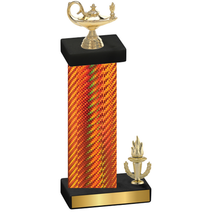 Accented Single Orange Carbon Fiber Victory Academics Trophy