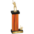 Accented Single Orange Carbon Fiber First Place Baseball Trophy
