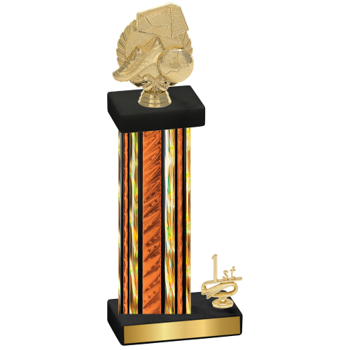 Accented Single Orange Glacier First Place Soccer Trophy