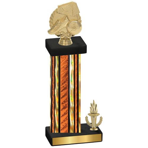 Accented Single Orange Glacier Victory Soccer Trophy