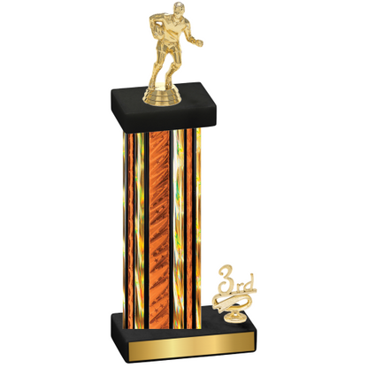 Accented Single Orange Glacier Third Place Rugby Trophy