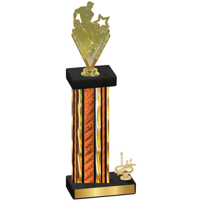 Accented Single Orange Glacier First Place Rugby Trophy