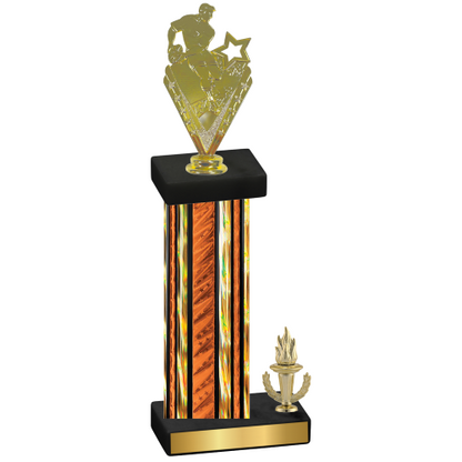 Accented Single Orange Glacier Victory Rugby Trophy