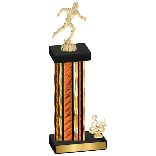 Accented Single Orange Glacier Third Place Running Trophy