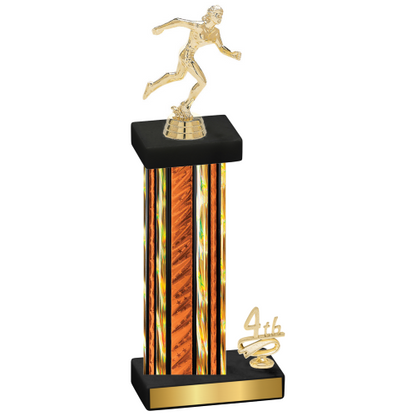 Accented Single Orange Glacier Fourth Place Running Trophy