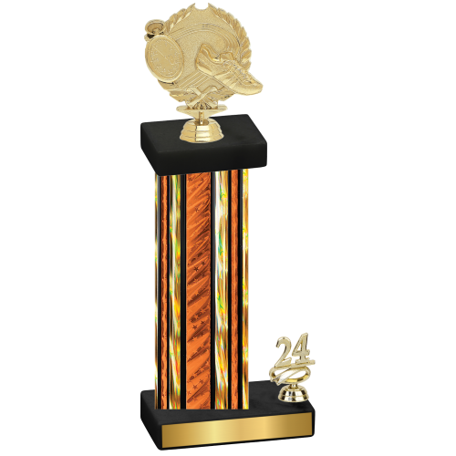 Accented Single Orange Glacier Year Running Trophy