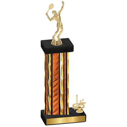 Accented Single Orange Glacier First Place Tennis Trophy