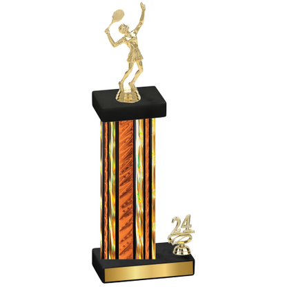 Accented Single Orange Glacier Year Tennis Trophy