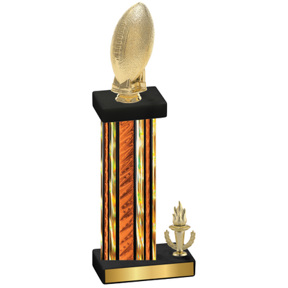 Accented Single Orange Glacier Victory Football Trophy