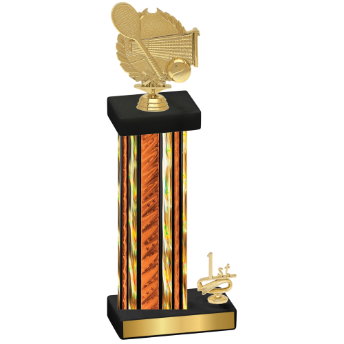 Accented Single Orange Glacier First Place Tennis Trophy