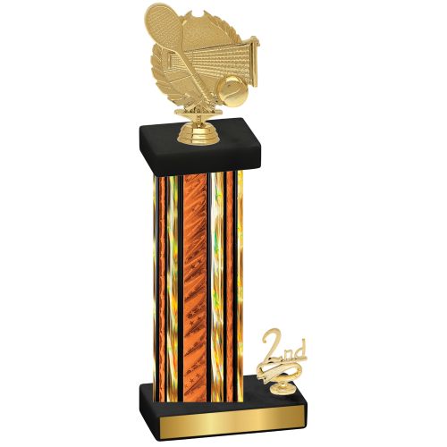 Accented Single Orange Glacier Second Place Tennis Trophy