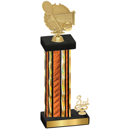 Accented Single Orange Glacier Third Place Tennis Trophy